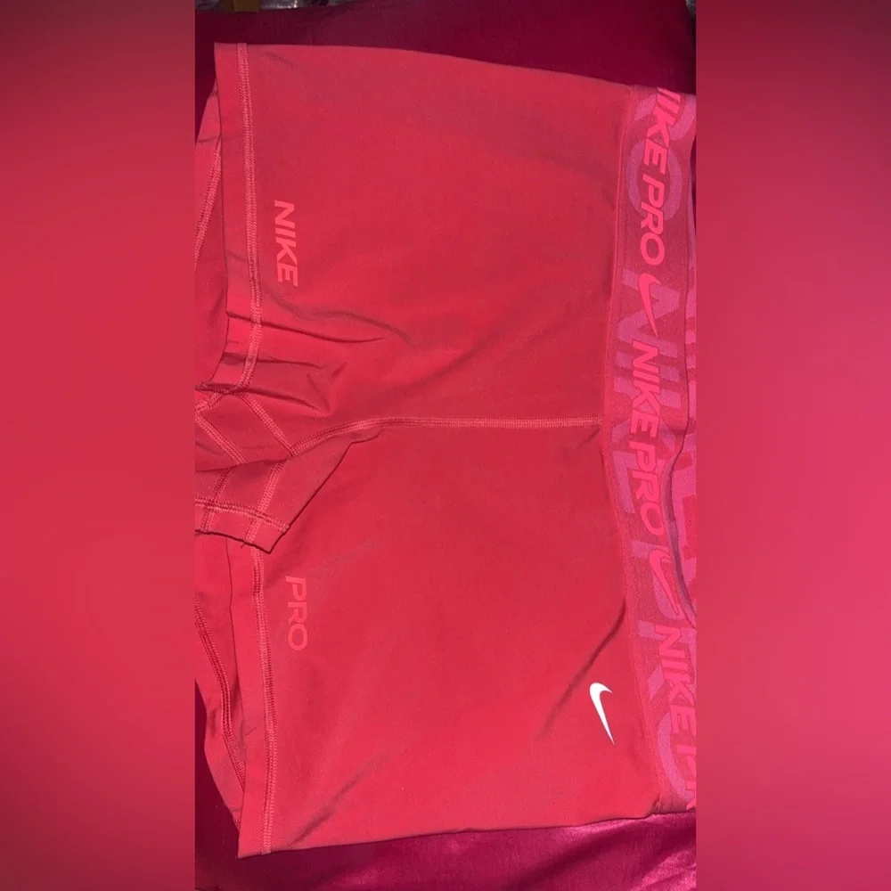 Nike Pro Red Athletic Shorts - Picture 1 of 4